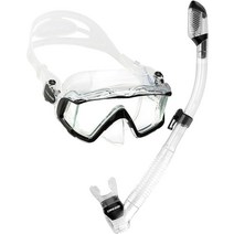 Cressi 드라이 파노라마 와이드 뷰 마스크 야외 레크리에이션 제품, Clear/Black