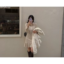 론아드 코듀로이 카라넥 포켓 미니 원피스