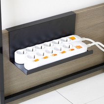 멀티탭 정리 선반 S형 대형 정리대 전선정리함 사무용품, 블랙