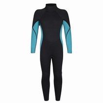 프리다이빙슈트 웻수트 다이빙 잠수 바다수영 서핑 슈트 잠수복 및 청소년 3mm 네오프렌, Blue+S(6)