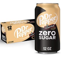 DR PEPPER and Cream Soda Zero Sugar 12 fl oz cans 닥터 페퍼 크림 소다 제로 슈가 355ml 12캔 1세트