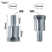 1 조각 10mm 시계 방향 바이크 오토바이 미러 어댑터 금속 높이 백미러 볼트 나사 변환 모터, [09] Type I, 09 Type I