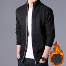 Crzen 남자 기모 가디건 도톰한 니트 야상 하이넥 집업 점퍼 23X810
