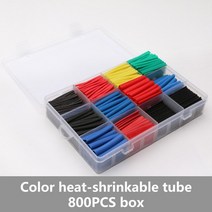 2:1 내열성 튜브 열 수축 포장 키트 모듬 와이어 케이블 절연 슬리브 Eva 폴리올레핀, 04 Fruit Green
