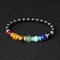띠별 소원성취 자석팔찌 절 각인 삼재팔찌 7 차크라 Reiki 치유 돌 팔찌 요가 균형 에너지 천연 화산 비즈 DIY 페르시 수제 보석