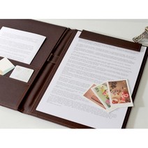 중역실 회의실 결재서류 A4 가죽 서류판 노트패드커버, 1개, 다크그레이