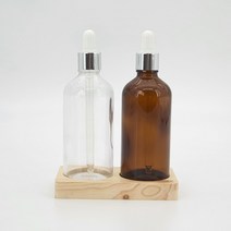 갈색 유리 공병 은색 금속캡 스포이드 아로마 오일 화장품 100ml, S_스포이드100ml_투명