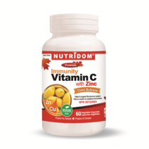 캐나다 뉴트리돔 타임 릴리즈 비타민 C (850mg) + 아연 킬레이트 (15mg) 비스글리시네이트 60 식물성 캡슐 | 캐나다 직구 영양제 by 카포리아