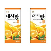 키워도 회의 미팅 회사 탕비실 사무실 간식 내사랑 드링크 오렌지 185mL 팩 24개 185ml, 2세트