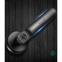 지문인식 전자도어락 사무실 도난방지 방문 비밀번호 손잡이 문고리, 유광블랙+ 지문+ 비밀번호+ 열쇠