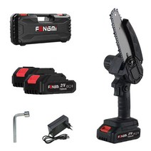 FENGMI 6인치 무선 미니 전기톱 충전 체인톱 전동톱 휴대용, 2개 배터리, 1500mAh
