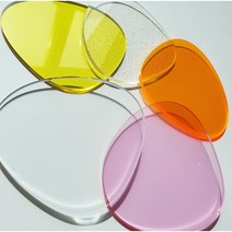 칼라아크릴 티코스터 컵받침 조약돌, 주황, 원형