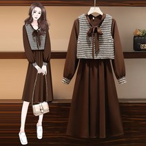 HQINT 여성 투피스 세트 캐주얼 상하세트 치마 바지 정장 정장세트 가을 겨울 ZB-38431