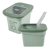 플라트 라이스 컨테이너 쌀통 10kg 잡곡통 (계량컵+제습제 포함)