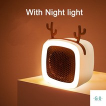 샤오미 전기 히터 공간 팬 휴대용 책상 공기 난방 순환 타워형 룸 조절, 한국, White With lamp