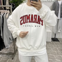 바나나마켓 남자 무스자수 컬러 오버핏맨투맨 맨투맨