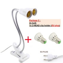 3 헤드 풀 스펙트럼 60 80 LED 꽃 식물 성장 조명 phytolamp 책상 클립 노란색 Fitolamp 실내 야채 상자 온실, [02] package B US, [01] 48 LED