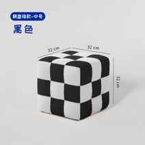 수납스툴 패브릭 수납의자 수납형 벤치 의자, [체커보드 미디엄 ] 블랙