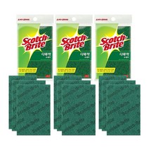 3M 다목적 수세미 AL-270 (3입) 3개 총9장 / 다용도 초록 수세미 스카치브라이트, 3개입