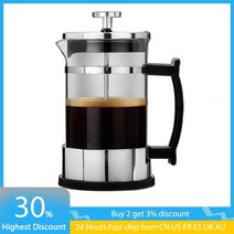 커피포트 스테인레스 스틸 유리 Cafetiere 프랑스 차 여과기 필터 프레스 플런저 350ml 수동 에스프레소 메이커