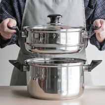 퀸센스 다용도 스팀 boo 찜냄비 2type 22 24 26cm, 유리커버 24cm