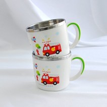 키친유 부릉부릉 논슬립 스텐컵 280ml 2p 그린 241400
