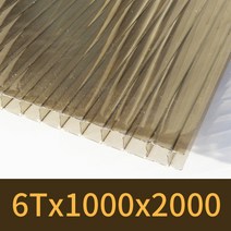 PC판 폴리카보네이트 복층PC판 렉산 6 1M x 2M (1장)(2장), 2. PC판 6T(흰색) 1M x 2M (1장)