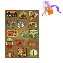 인터바겐 여행 여행용 가방 캐리어 캠핑 트렁크 라벨 데코 맥북 리모와 스티커, 캐리커쳐 J