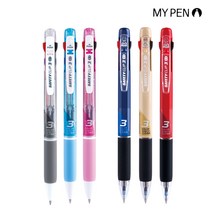 마이펜 세이프티 클립 3색 볼펜 유성펜 국산, 0.7mm L.블루
