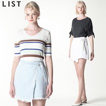 리스트 리스트(LIST) 마릴린 프레이드 랩오버 데님 스커트 (택가격:98000원)