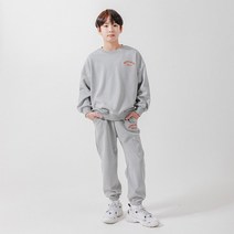 크로젬 주니어 남녀공용 특양면 스포츠 오버핏 맨투맨 트레이닝 세트 CRZSTJ 220