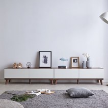 이지포유가구 바흐 서랍형 거실장세트 2400 TV거실장, 월넛+화이트