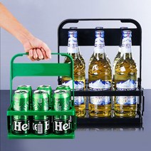 커피캐리어 캠핑 컵 배달 캔 음료수 6구 홀더 트레이, 그린+블랙