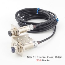 스마트 센서등 M12 방수 레이저 광전 스위치 빔 센서 20 미터 거리 NPN PNP 출력, [04] NPN NC with bracket