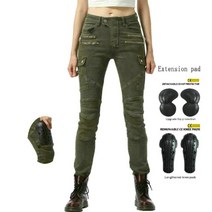 승마바지 여성 바이크 오토바이 승마 청바지 Loong 바이커 패션 보호 슬림 기관차 레저 기어 그린, pants N lupads, 32