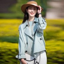 트렌치녀 봄가을 숏 패션 트렌드 루즈핏 코트녀 fengyi