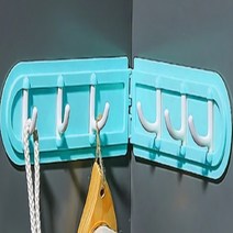무타공 액자 앞치마 코너 접착고리 후크 걸이 블루