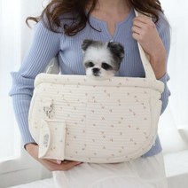 편한 소형견 말티푸 푸들 예쁜 강아지가방 슬링백 병원가방 입양준비물, 옐로우 L