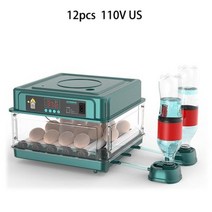 병아리인큐베이터 병아리부화기 병아리육추기 612 부화 계란 인큐베이터 인공 부화기 자동 농장 인큐베이션 도구 새 메추라기 병아리 가금류 터너, Green 12 110V US