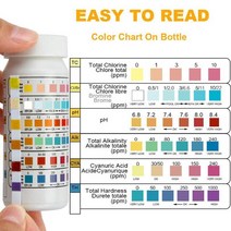 50 Pcs/Bottle 6 In 1 Multipurpose Chlorine PH Test Strips SPA Swimming Pool Water Accessories, 01 as pic