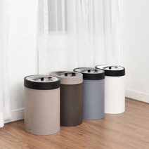 모던푸시통 압축휴지통 종량제쓰레기통 10리터 인테리어, 색상:브라운, 단품