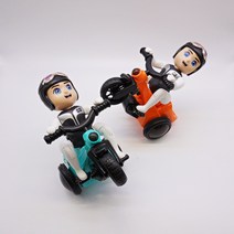 360도 회전하는 LED 미러볼 오토바이 장난꾸러기 라이더 장난감, 01_주황색 오토바이