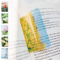 아트박스/루시엔도 꽃의 향연 투명 책갈피 북마크 (2개1세트), 노란장미, 라일락
