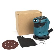 차량광택기 듀얼광택기 폴리셔 무선광택기 무선폴리셔 차량용광택기 자동차광택 3단 무선 샌더 목재 분쇄기 makita 18v 배터리용 125mm 사포가 있는 전기 연마 연삭기, 폴리셔 세트