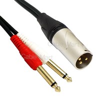 HA41 캐논 XLR/숫 - 2모노 5.5(6.3) TS 변환 케이블 오디오 앰프 믹서 스피커 음향 연결선, 50M, HA41 캐논-2모노5.5
