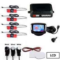 카오디오 기어봉 sinovcle car Parking sensor kit ledlcdbuzzer 16mm 역 백업 레이더 모니터 시스템 12v 6 색 구멍 톱 35, 은, 빨간색