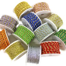 꽈배기 끈 만들기 재료 금사+하늘, 10개