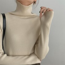 로미홀리 초스 두툼 목폴라 터틀넥 핸드워머 손고리 기본 골지 겨울 니트티셔츠 목티 S317