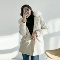 나언 밍크퍼후드 패딩 점퍼