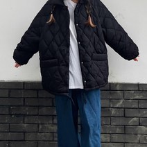 여성용 에콕스 데이븐 카라 털 누빔 패딩